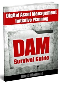 Book cover for digital asset management book, "DAM Survival Guide."